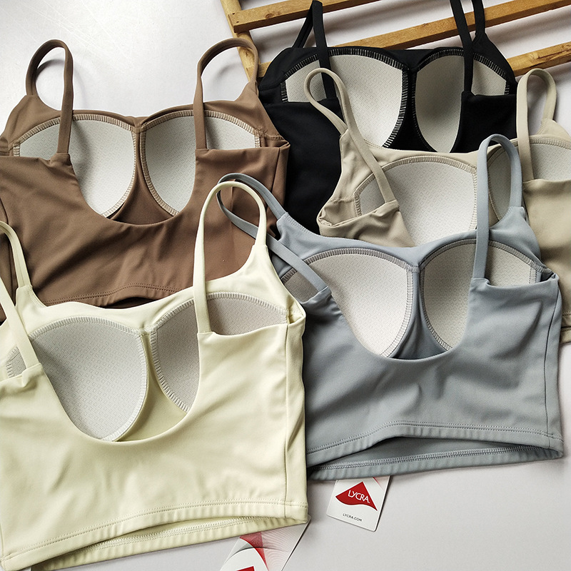 Women's U-Neck Solid Sports Br - Running Gear Vest 评论和价格